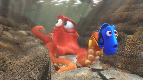 FINDING DORY ??When Dory finds herself in the Marine Life Institute, a rehabilitation center and aquarium, Hank?a cantankerous octopus?is the first to greet her. Featuring Ed O'Neill as the voice of Hank and Ellen DeGeneres as the voice of Dory, "Finding Dory" opens on June 17, 2016. Â©2016 Disney?¢Pixar. All Rights Reserved.
