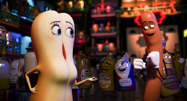 Brenda (Kristen Wiig) and Frank (Seth Rogen) in Columbia Pictures' SAUSAGE PARTY.