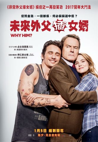 《非常外父揀女婿》, WHY HIM?, 占士法蘭高 (James Franco), 拜仁鈞士頓 (Bryan Cranston), 素兒德芝 (Zoey Deutch)