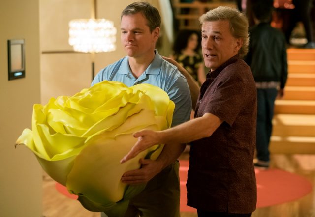 Matt Damon plays Paul and Christoph Waltz plays Dusan in Downsizing from Paramount Pictures.